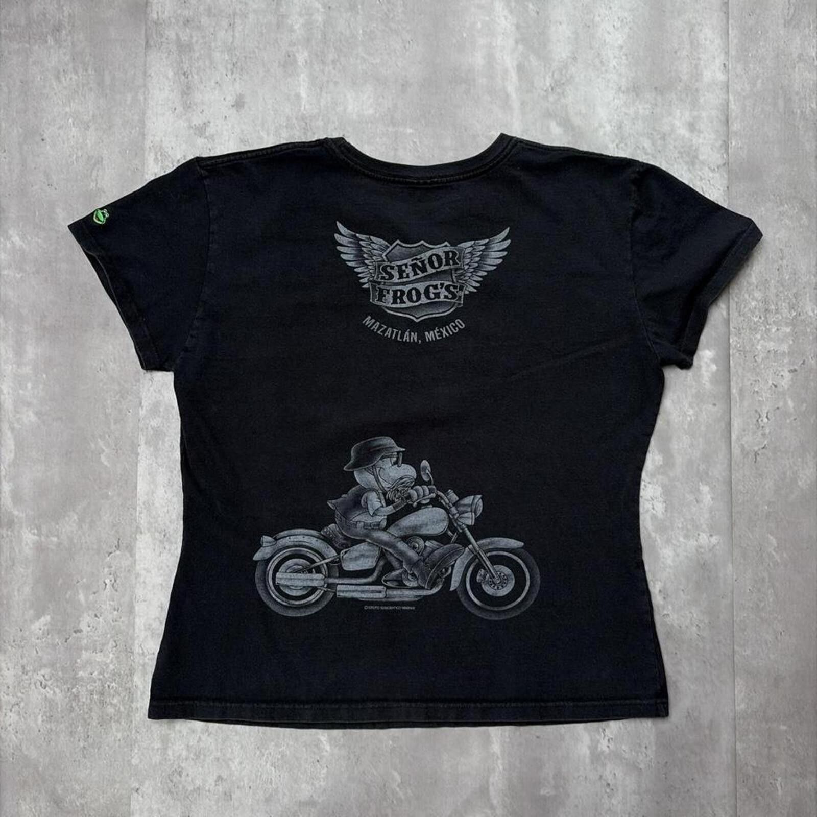 Other Y2K Black Señor Frogs Grunge Gothiv Bike T-Shirt Size XL / US 12-14 / IT 48-50 - 2 Thumbnail