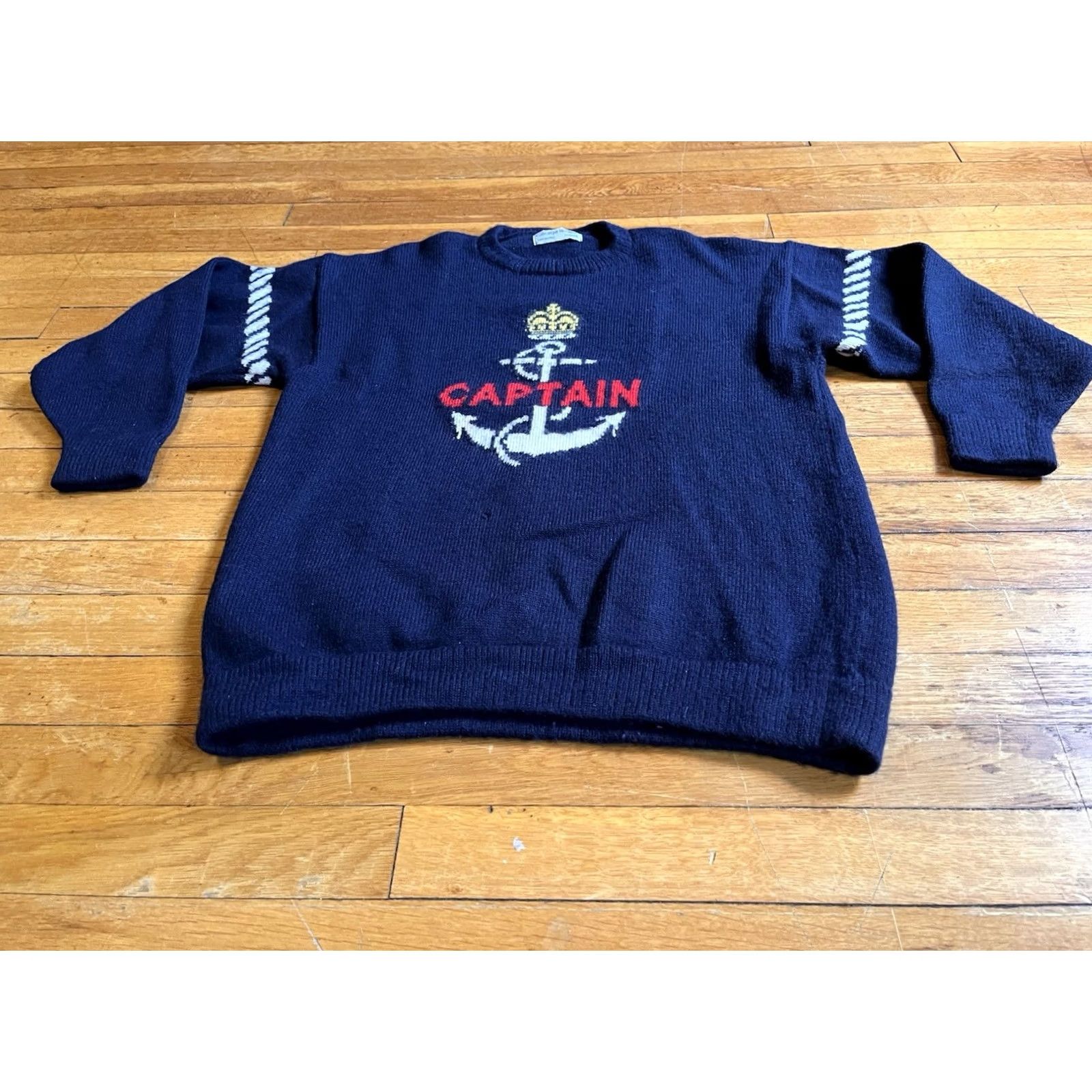 George VINTAGE George Hostler Captain Sailing Anchor Sweater Women's L Blue Size L / US 10 / IT 46 - 2 Thumbnail