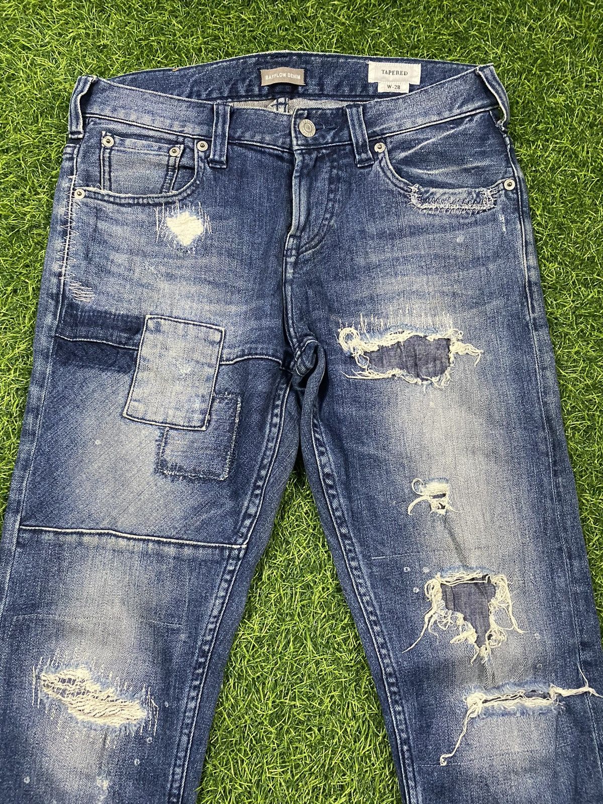Blue Blue Japan Bayflow patchwork tapered denim jeans Size US 30 / EU 46 - 2 Thumbnail
