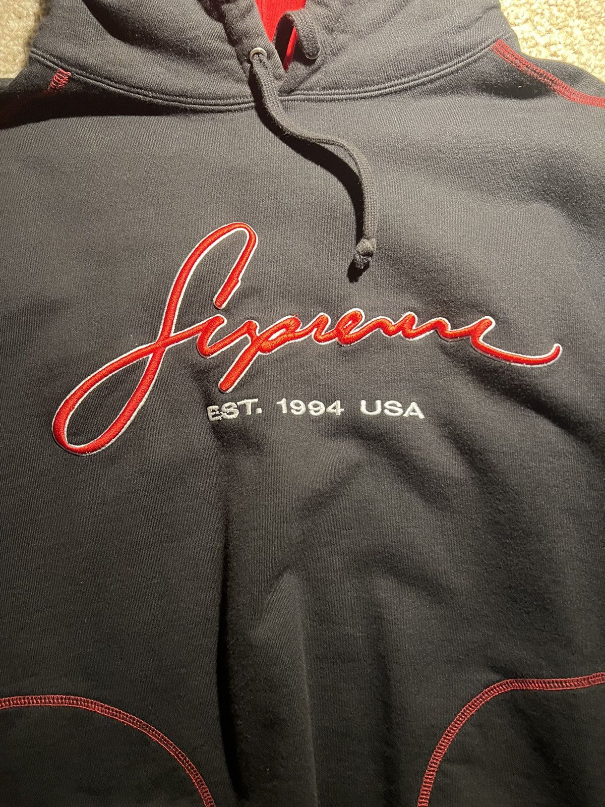 Supreme Supreme contrast embroidered hoodie Size US M / EU 48-50 / 2 - 2 Thumbnail