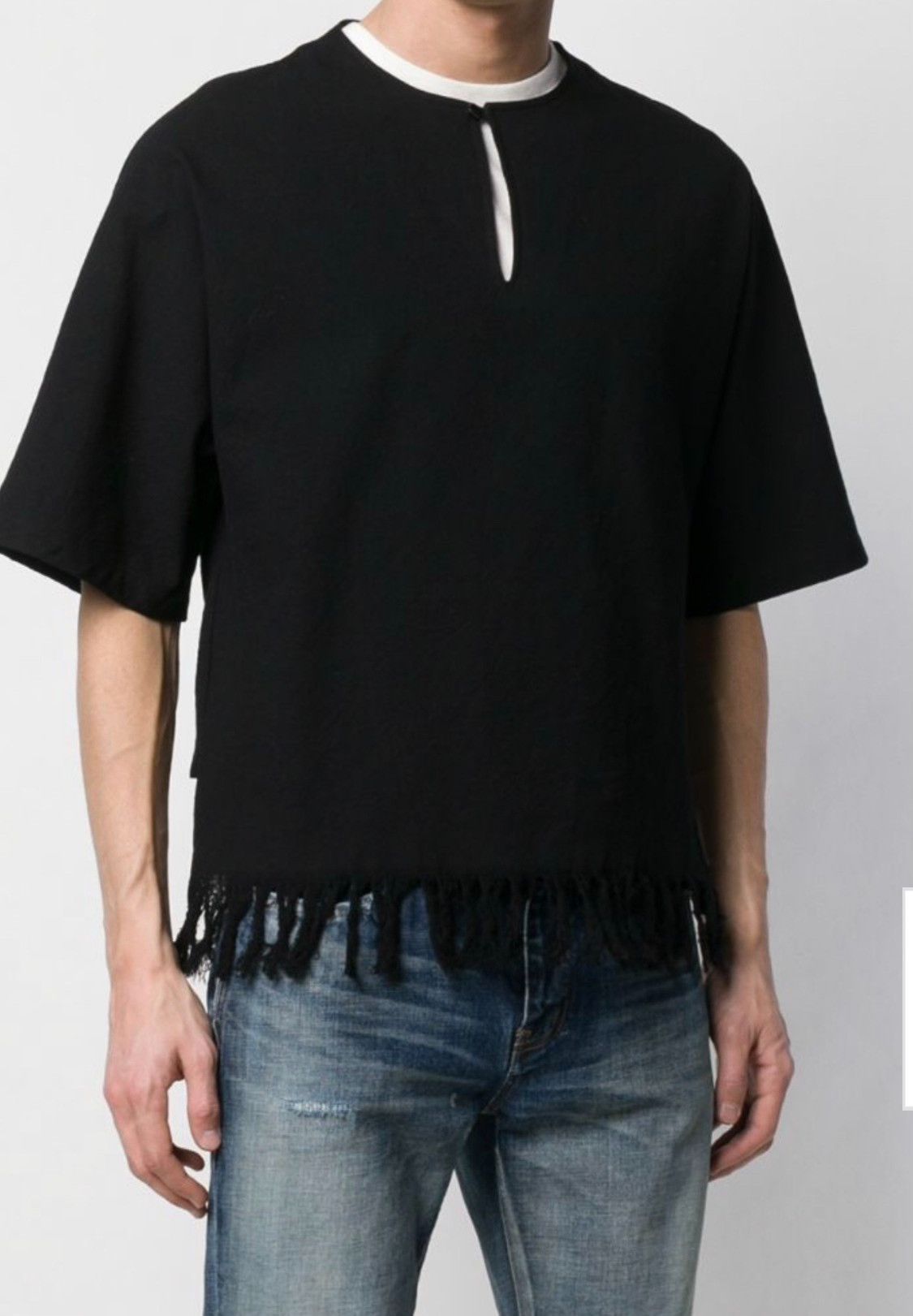 Saint Laurent Paris Saint Laurent Fringe Black Shirt Size US S / EU 44-46 / 1 - 1 Thumbnail