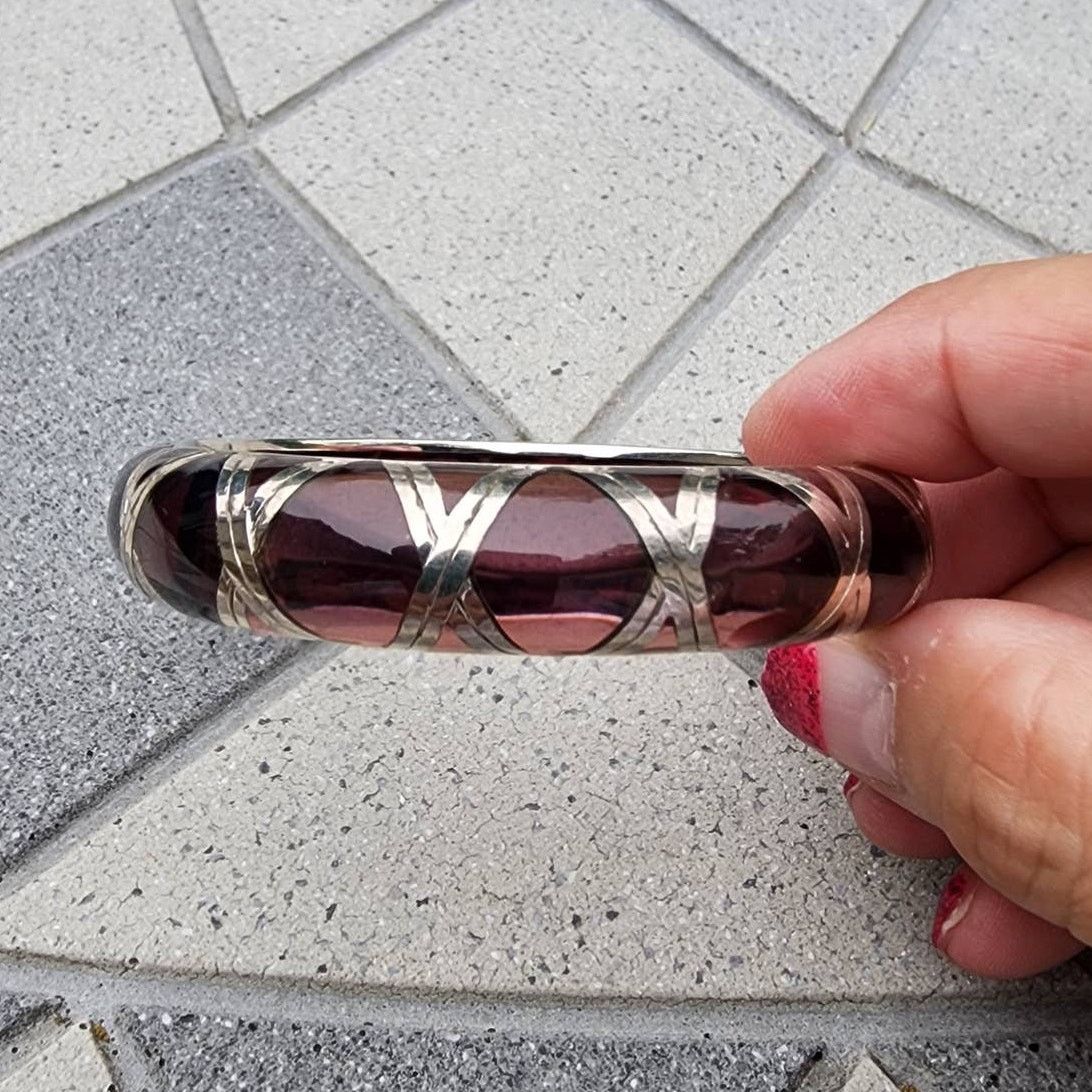 Designer Angelique de Paris Bamboo Sterling Silver Bangle Bracelet Size ONE SIZE - 3 Thumbnail