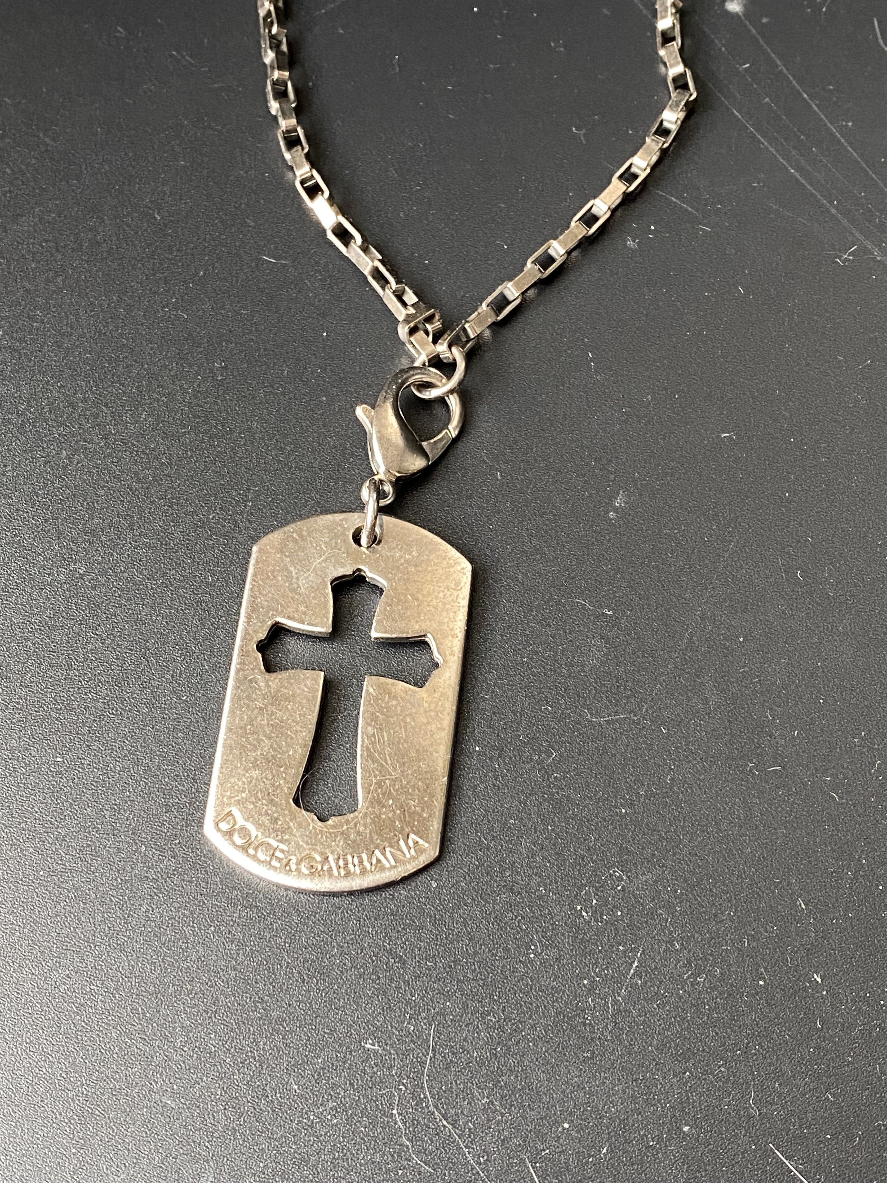 2000s Dolce & Gabbana Cross Dog Tag Necklace, view 2