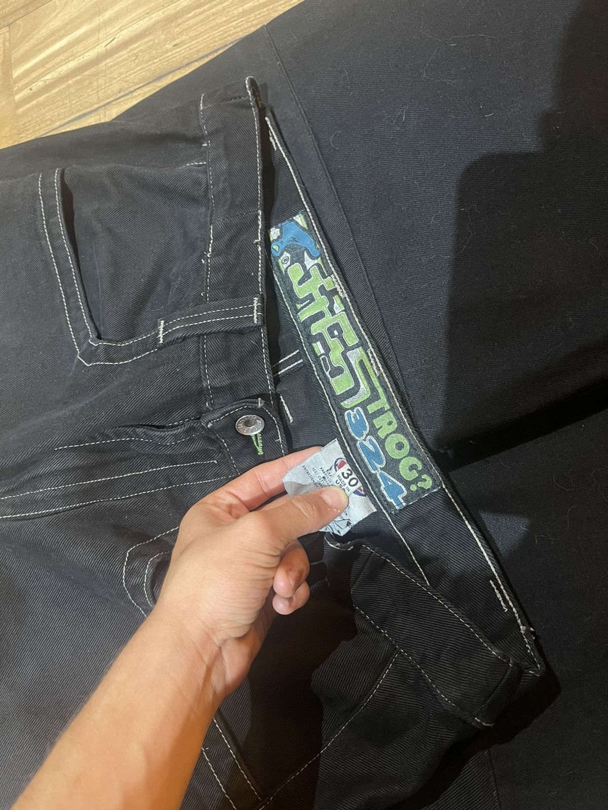 JNCO Vintage black Jnco trog 34x30 Jeans Y2K surfwear SK8 Size US 34 / EU 50 - 6 Thumbnail
