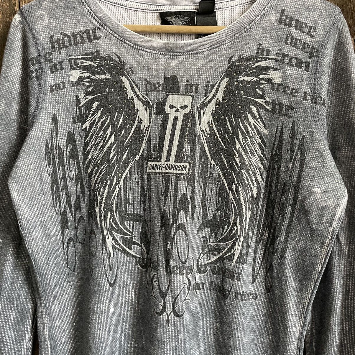 Harley Davidson Vintage Harley Davidson Longsleeve Thermal Tshirt Size US L / EU 52-54 / 3 - 3 Thumbnail