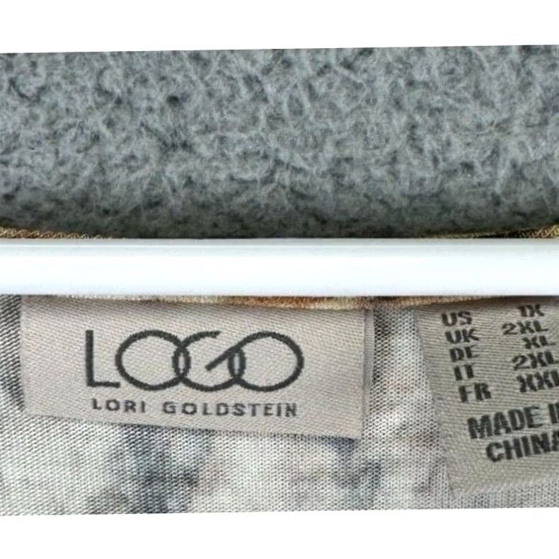 Vintage LOGO by Lori Goldstein Shirt Womens 1X Plus Tan Tank Snake Print Sleeveless Ladies Top Size XL / US 12-14 / IT 48-50 - 3 Thumbnail