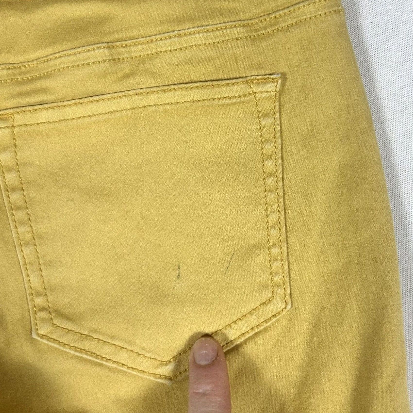 Vintage Maurices Skinny Pants Womens Size S Yellow Stretch Cotton Blend Pockets Size 38" / US 16 / IT 52 - 2 Thumbnail