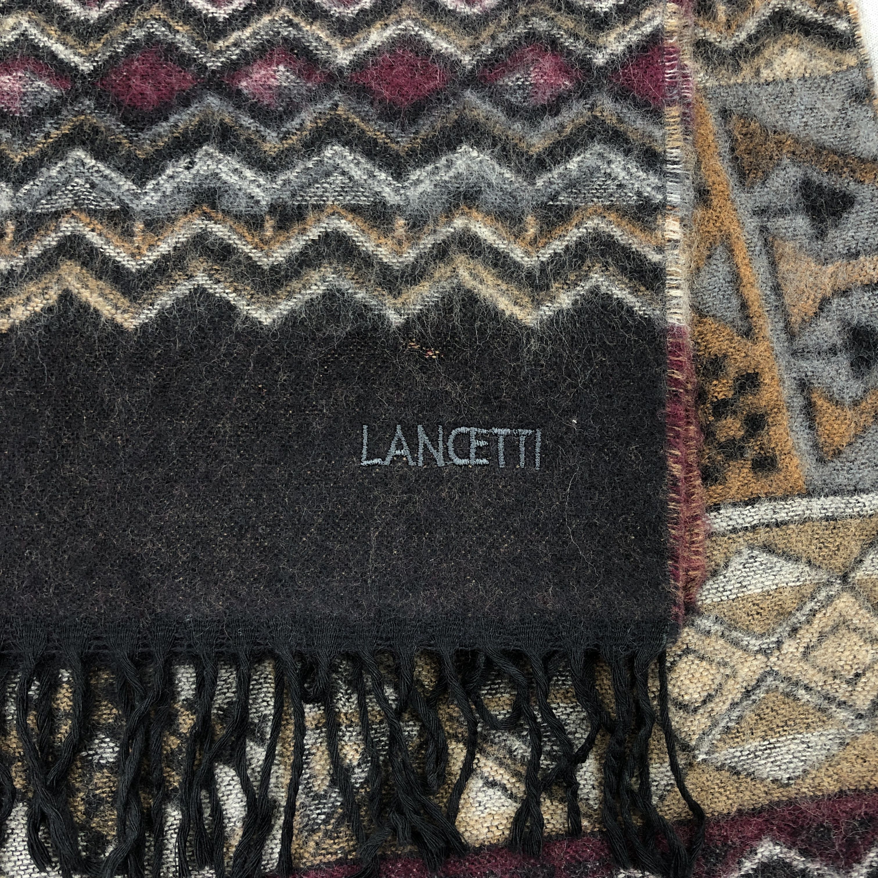 Lui di Lancetti Vintage Lancetti Scarf Muffler Wool Cashmere Scarves Size ONE SIZE - 4 Thumbnail