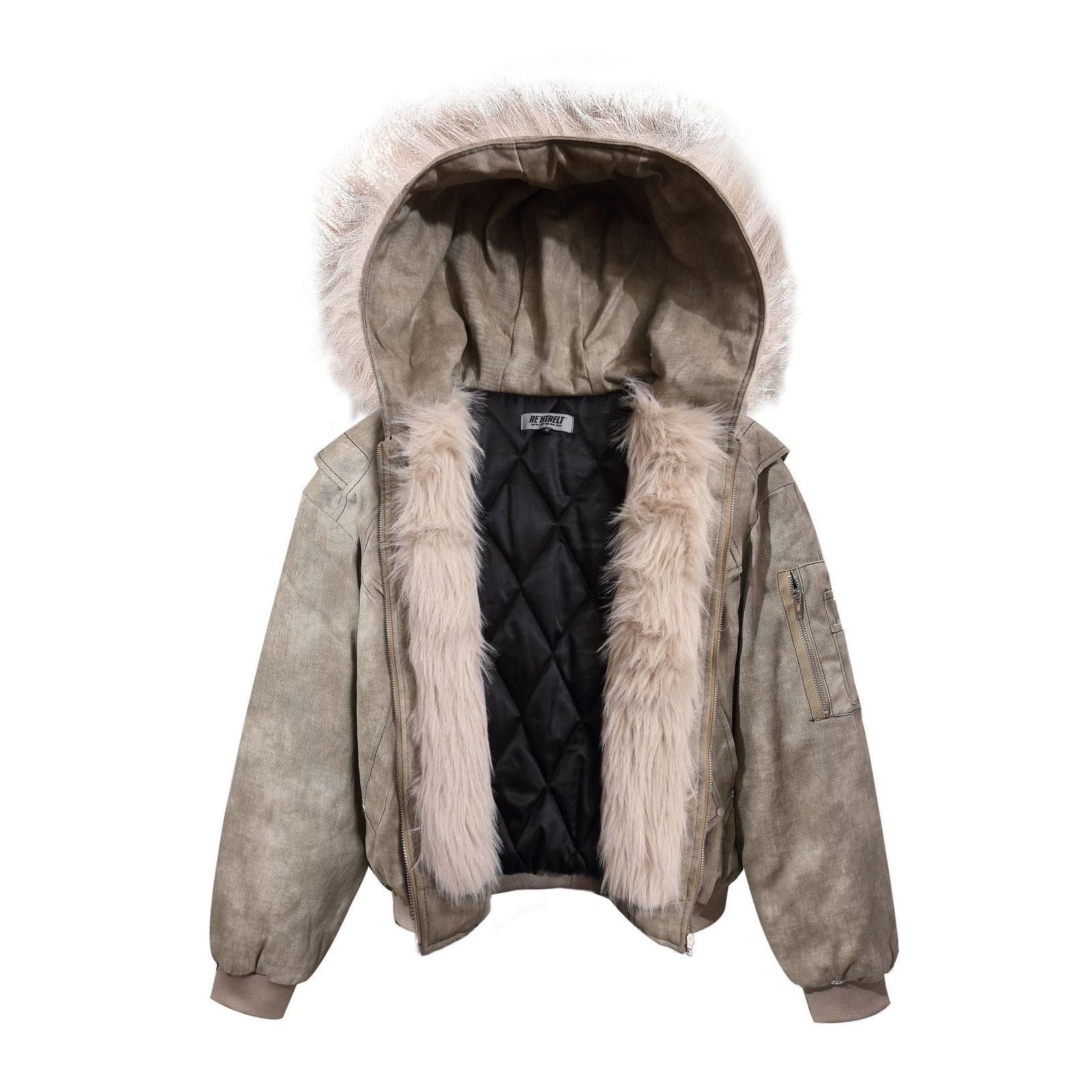 Japanese Brand Blue Hooded Winter Jacket with Faux Fur Trim Size US L / EU 52-54 / 3 - 7 Thumbnail