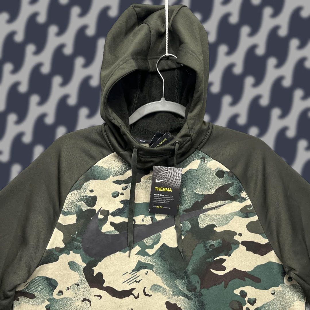 Nike Nike Therma Dri-FIT Hoodie Mens Medium Camo Pullover Fleece Training CU6241-355 Size US M / EU 48-50 / 2 - 1 Thumbnail