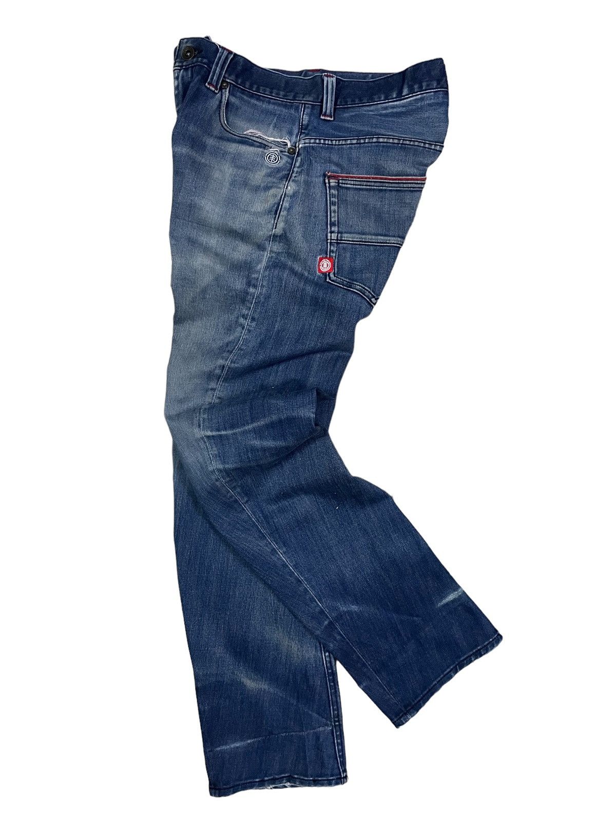 Element Vintage Y2K Elements Streetstyle Twisted Blue Washed Jeans Size US 30 / EU 46 - 7 Thumbnail
