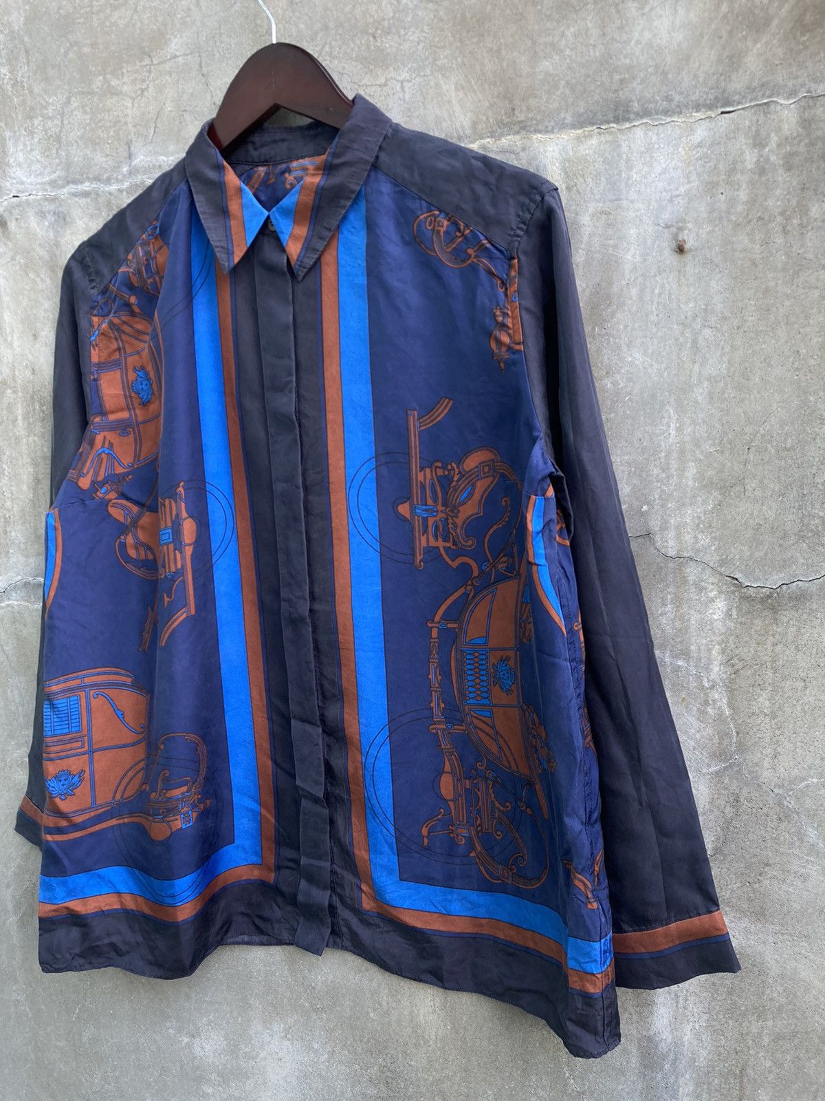 Hermes Carriage Pattern Silk Button Up Shirt Size US M / EU 48-50 / 2 - 4 Thumbnail