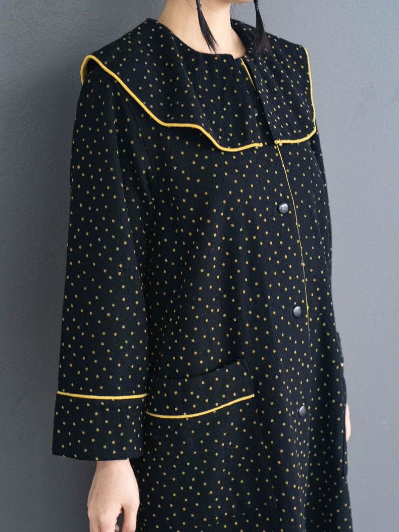 Kenzo KENZO Early black star lace collar robe vintage Size M / US 6-8 / IT 42-44 - 8 Thumbnail