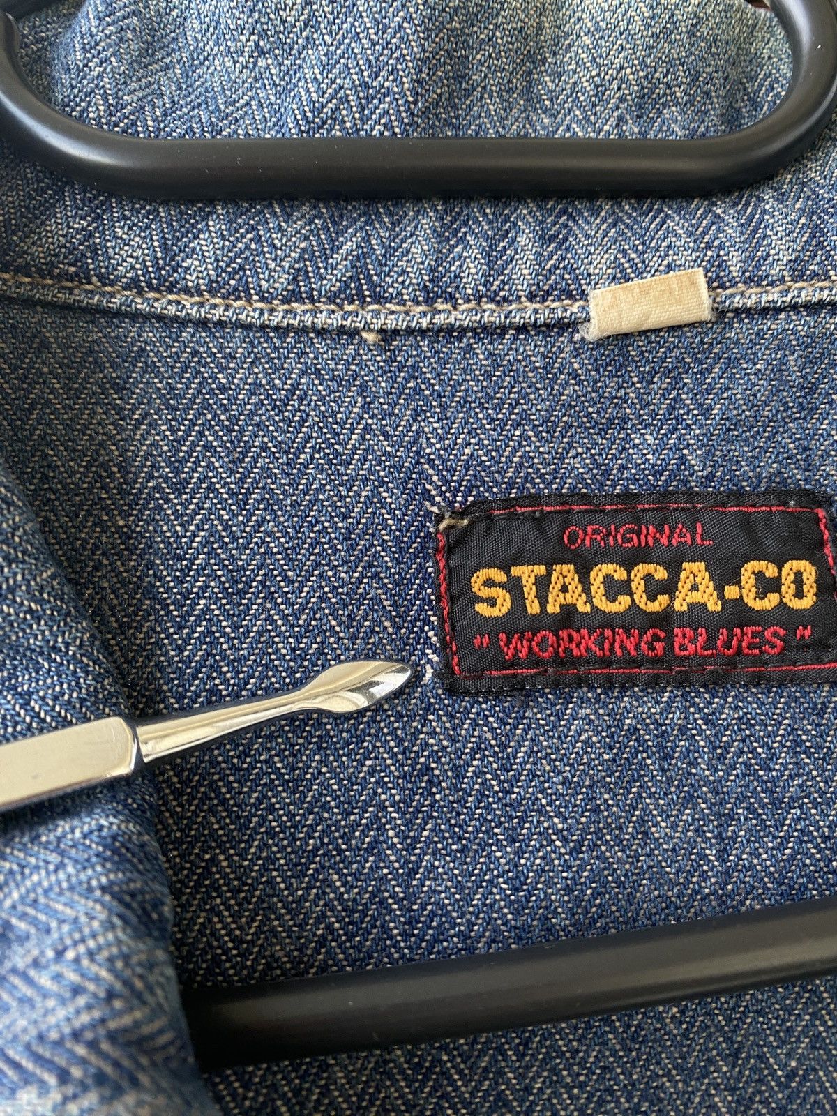 Vintage Vintage ultra rare workwear denim stacca co. long jacket Size US XL / EU 56 / 4 - 8 Thumbnail