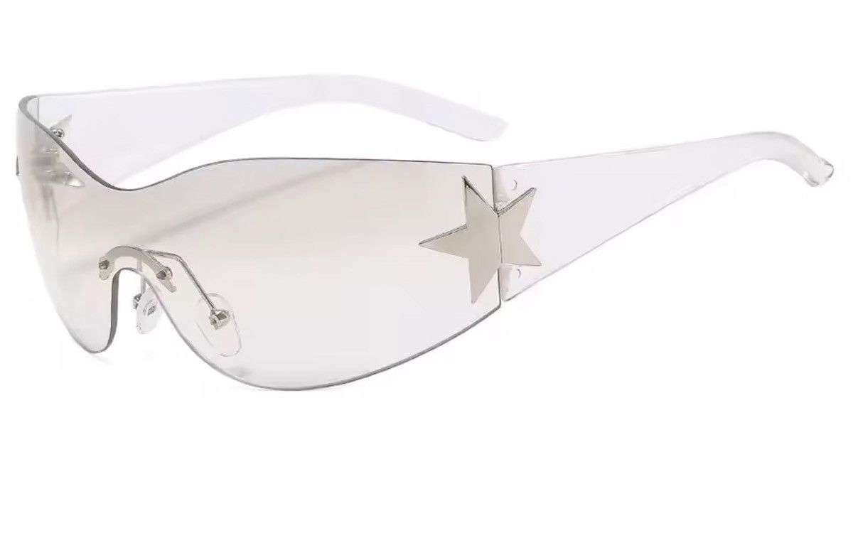 Japanese Brand Y2K Cyberpunk Star Shield Sunglasses - Rimless Size ONE SIZE - 5 Thumbnail