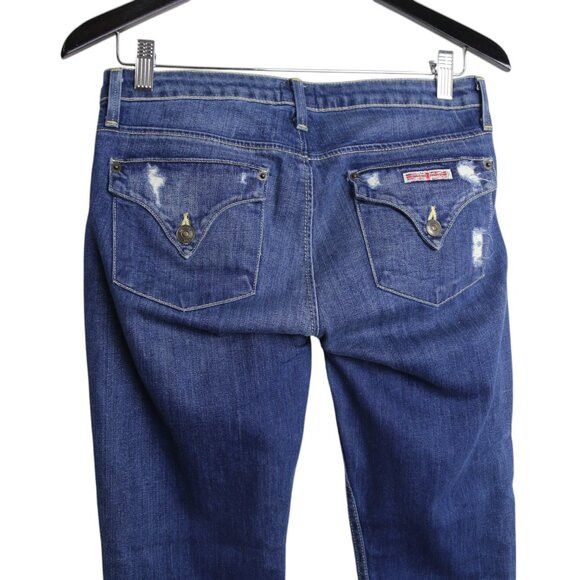 Hudson Hudson Jeans Blue Skinny Cropped Rolled Cuff Raw Hem Size 30" / US 8 / IT 44 - 4 Thumbnail