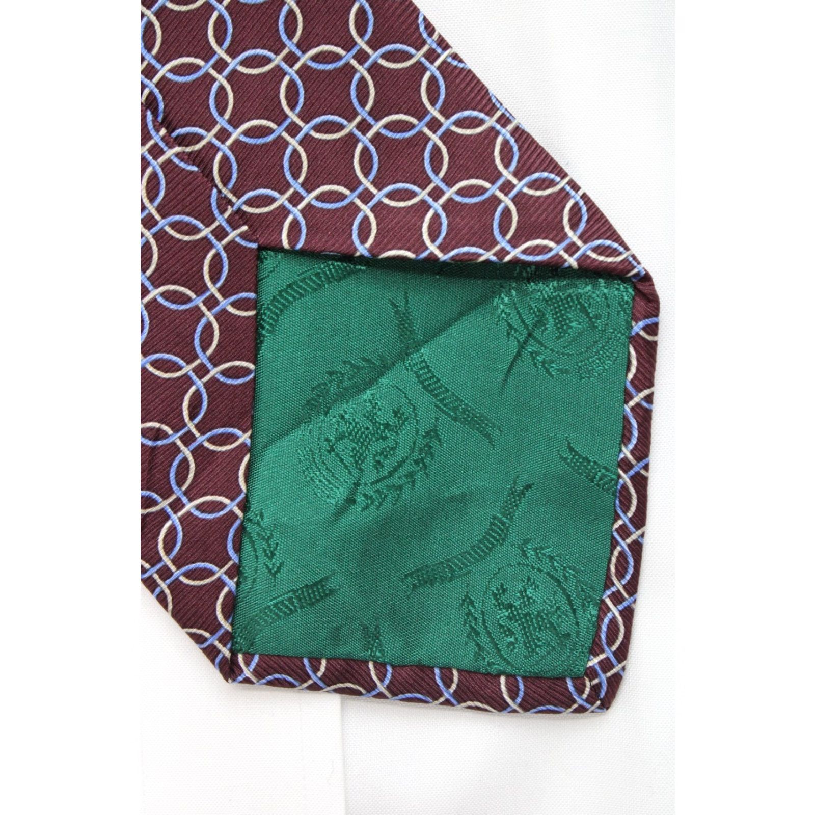 Tommy Hilfiger VTG Tommy Hilfiger Silk Necktie Burgandy Blue Geometric Men's Tie Stylish USA Size ONE SIZE - 7 Thumbnail