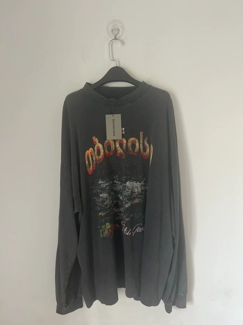 Balenciaga Balenciaga Georgian Nightscape Washed Long Sleeve Size US XL / EU 56 / 4 - 1 Thumbnail