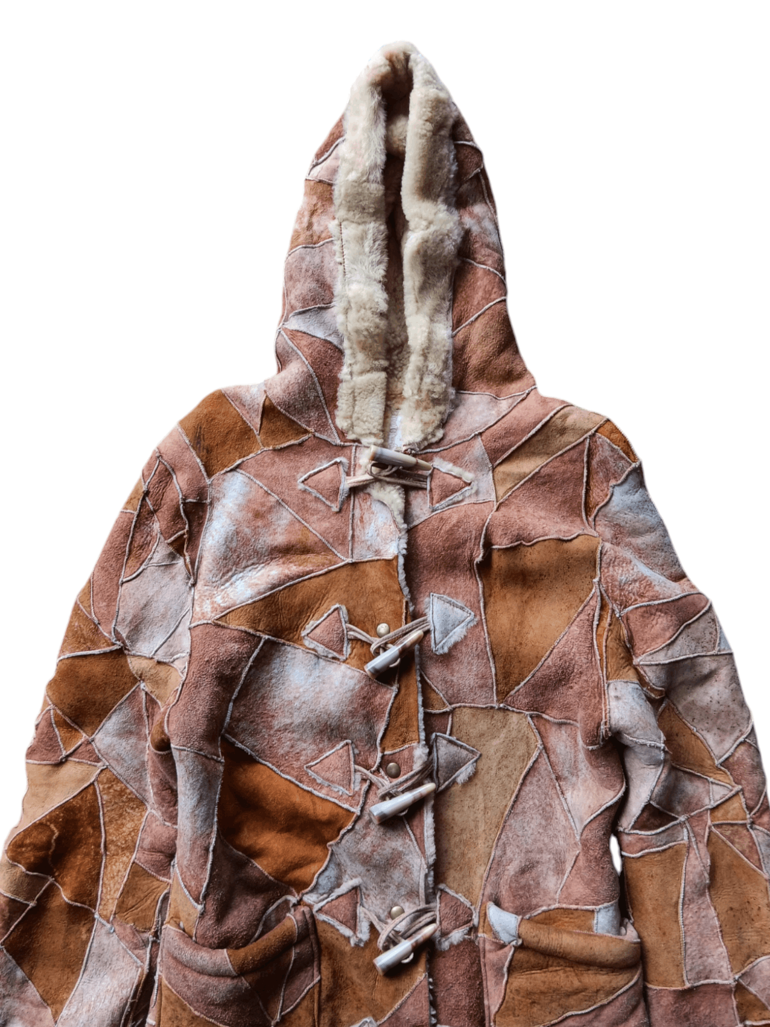 Japanese Brand × Le Grande Bleu (L.G.B.) Peace & love shep skin suede leather patchwork jacket Size M / US 6-8 / IT 42-44 - 4 Thumbnail