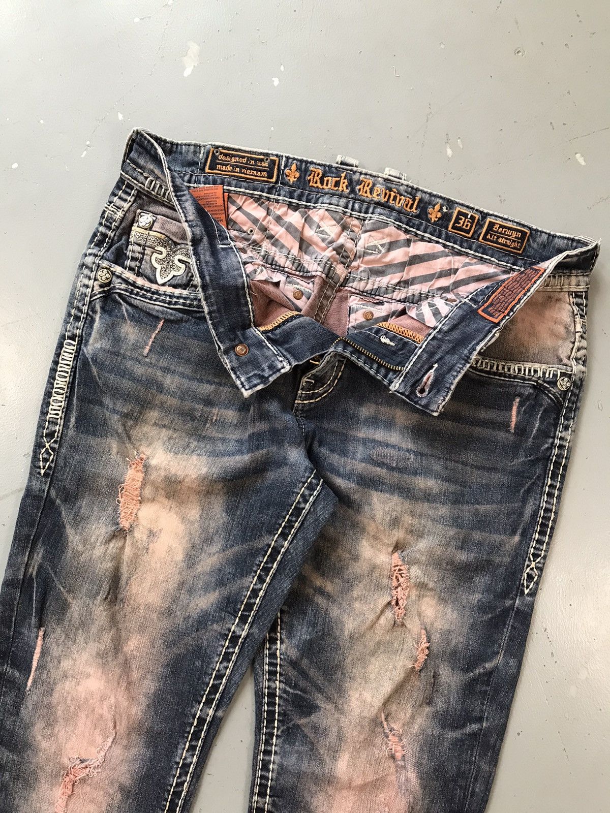 Rock Revival Vintage rock revival bleached distressed denim Size US 36 / EU 52 - 5 Thumbnail