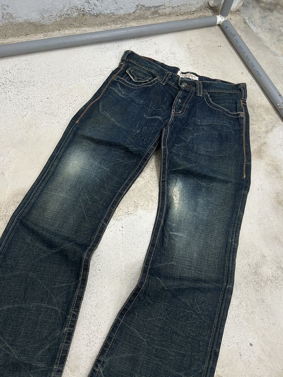 Hysteric Glamour Vintage Extreme Flared Jeans 1927 Brand Distressed Denim Size US 34 / EU 50 - 4 Thumbnail