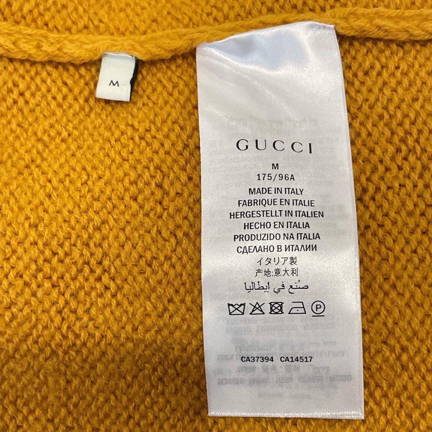 Gucci gucci yellow knitted v-neck sweater size m Size US M / EU 48-50 / 2 - 6 Thumbnail