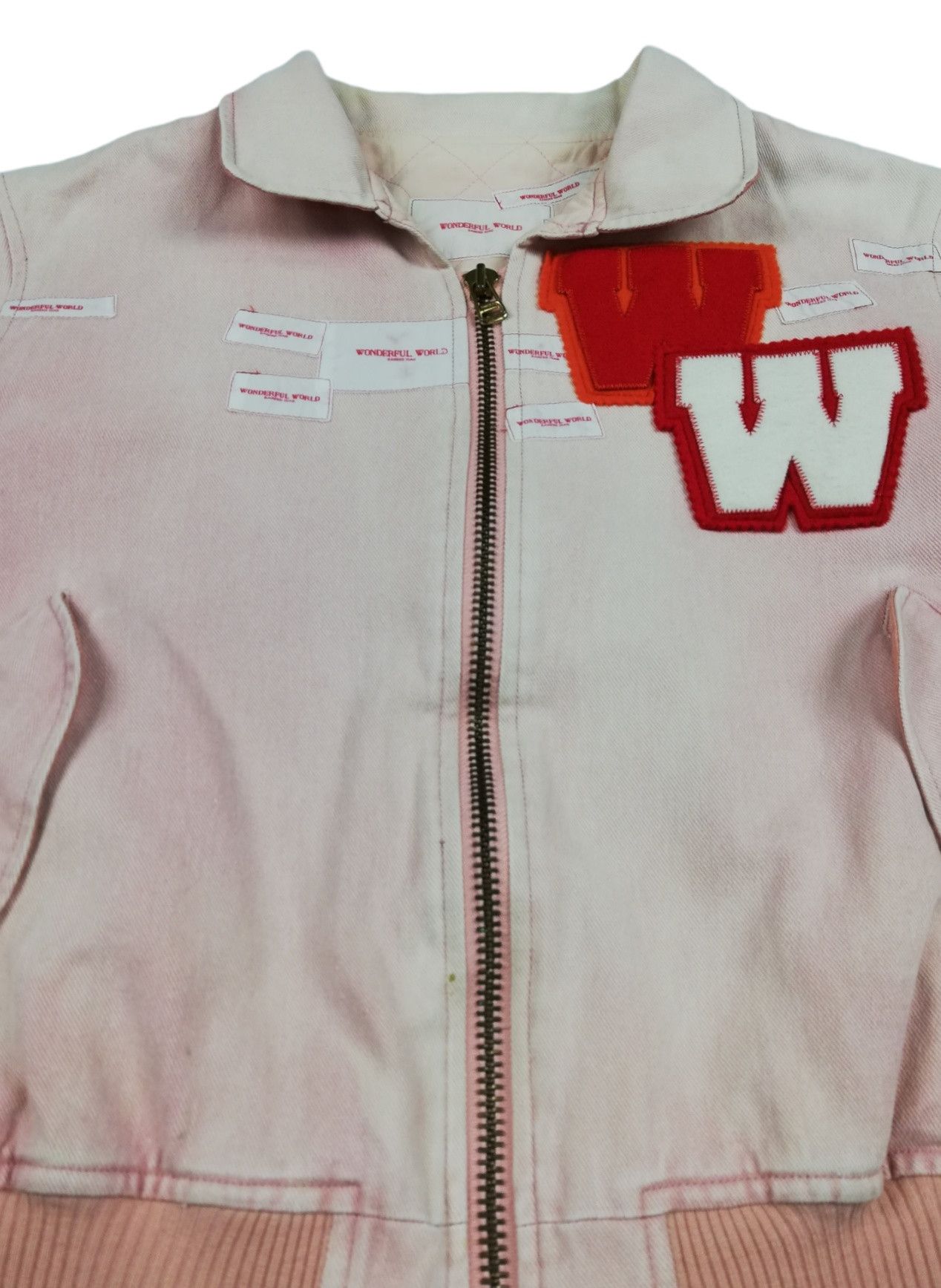 Japanese Brand × Kaneko Isao 🔥Wonderful World Kaneko Isao Denim Bomber Letterman Jacket Size US M / EU 48-50 / 2 - 8 Thumbnail