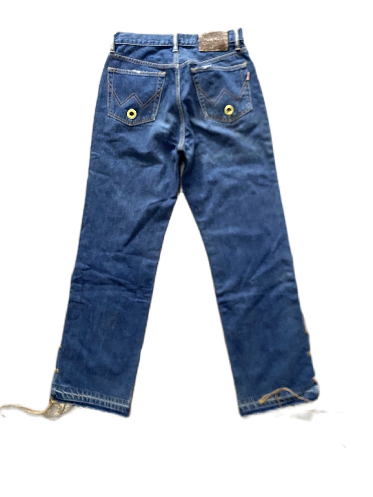Edwin × Japanese Brand × Junya Watanabe VINTAGE EDWIN DISTRESS DENIM RIPPED DESIGN ROPE LEG RARE Size US 29 - 6 Thumbnail