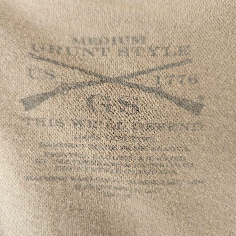 Vintage Grunt Style USA T Shirt Mens Size Medium Beige American Flag 2nd Amendment Shirt Size US M / EU 48-50 / 2 - 7 Thumbnail