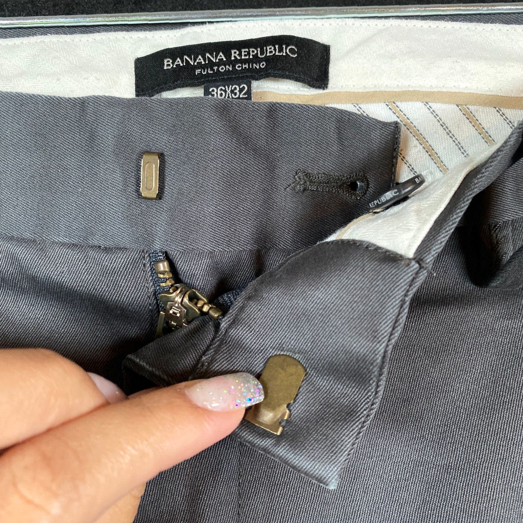 Banana Republic Banana Republic Mens Pants Gray Fulton Chino Cotton Stretch 36x32 37x31 Regular Straight Front Pocket Slash Pocket Size US 36 / EU 52 - 4 Thumbnail