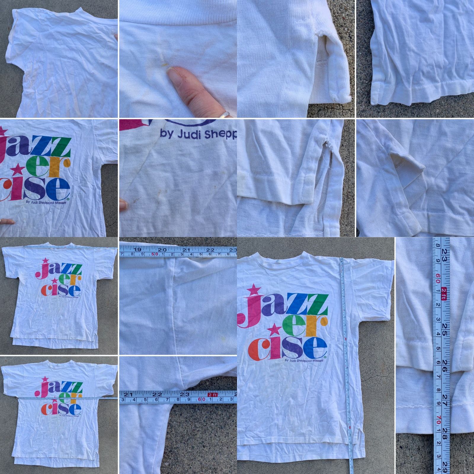 Vintage VINTAGE Jazzercise T-Shirt 80s 1980s One Size USA Alore White 100% Cotton Graphic Sportswear/Beach Men’s Women’s? Size ONE SIZE - 8 Thumbnail