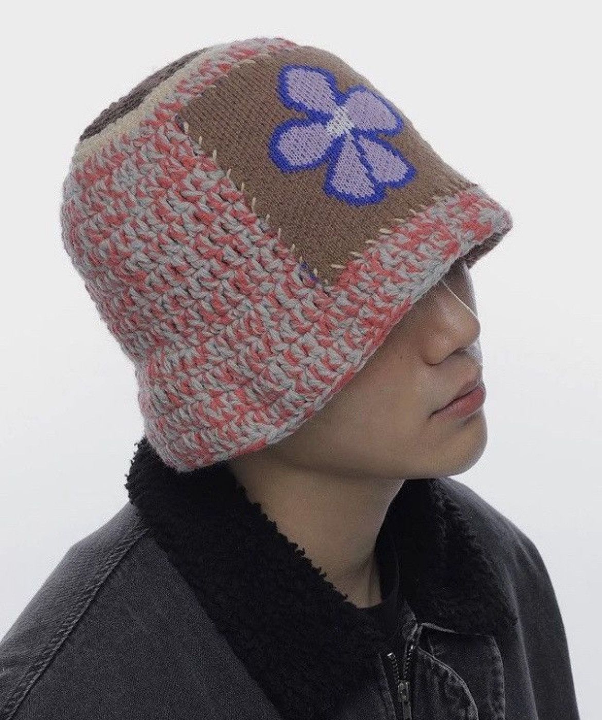 Japanese Brand Outdoor retro floral knitted tulip hat bucket hat Size ONE SIZE - 2 Thumbnail
