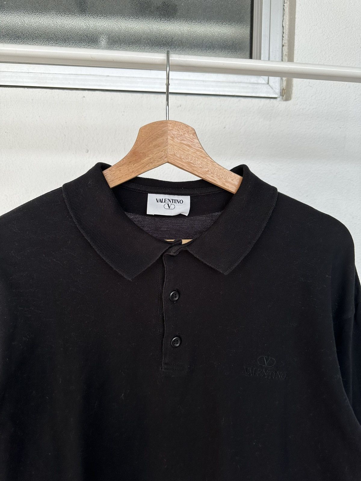 Valentino × Vintage 1990s Valentino polo black long sleeve Size US L / EU 52-54 / 3 - 5 Thumbnail