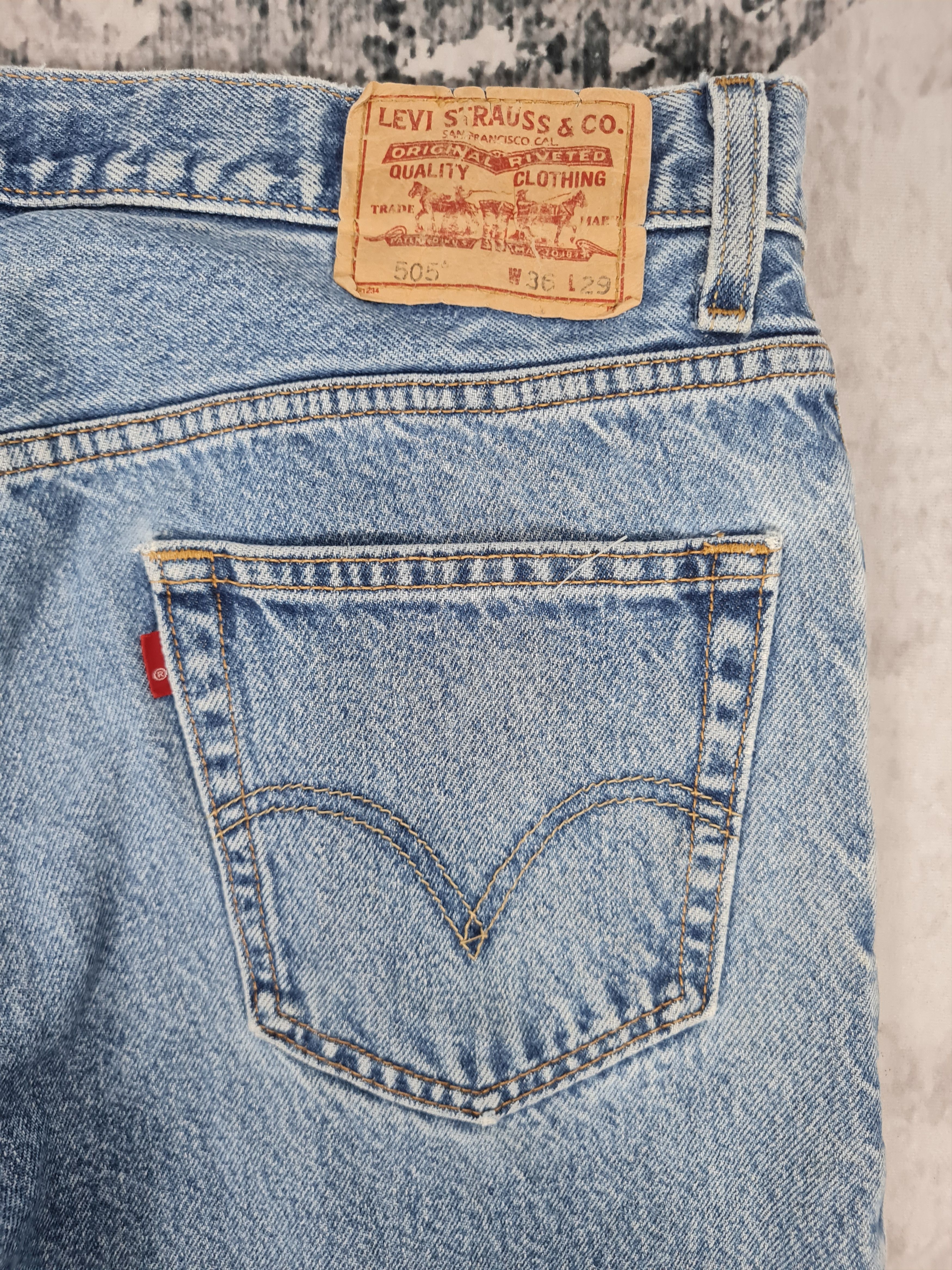 Levi's Vtg LEVIS 505 Single R Faded Cropped Jeans L0351 Size 36X28 Size US 36 / EU 52 - 9 Thumbnail