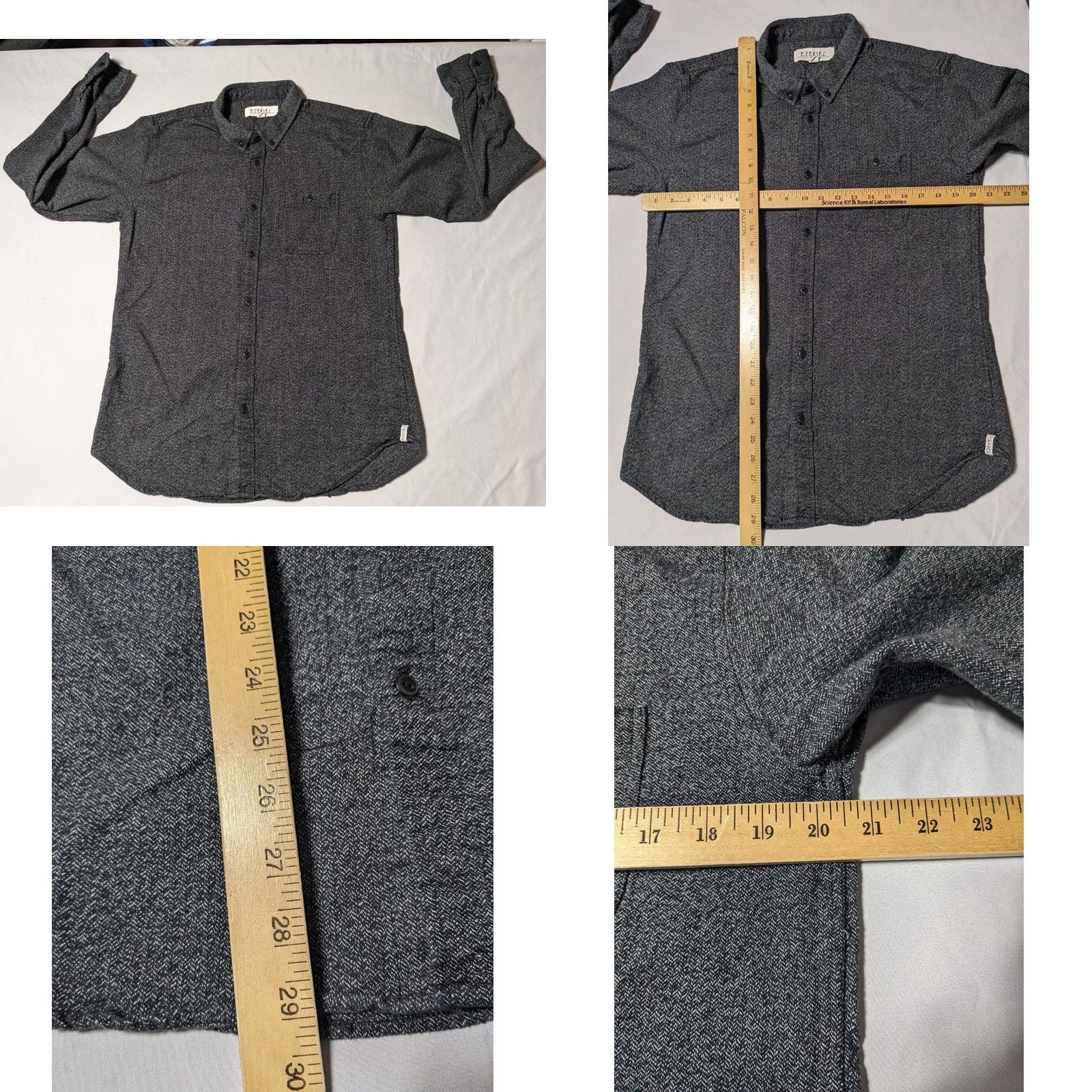 Vintage EZEKIEL Men Large Charcoal Heavy Cotton Long Sleeve Button-Down Shirt Size US L / EU 52-54 / 3 - 8 Thumbnail