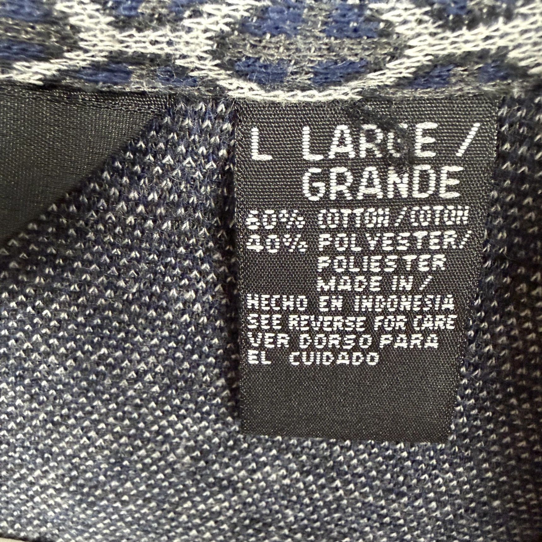 Vintage Vtg 90s Knightsbridge Polo Shirt Mens L Blue Gray Geometric Size US L / EU 52-54 / 3 - 6 Thumbnail