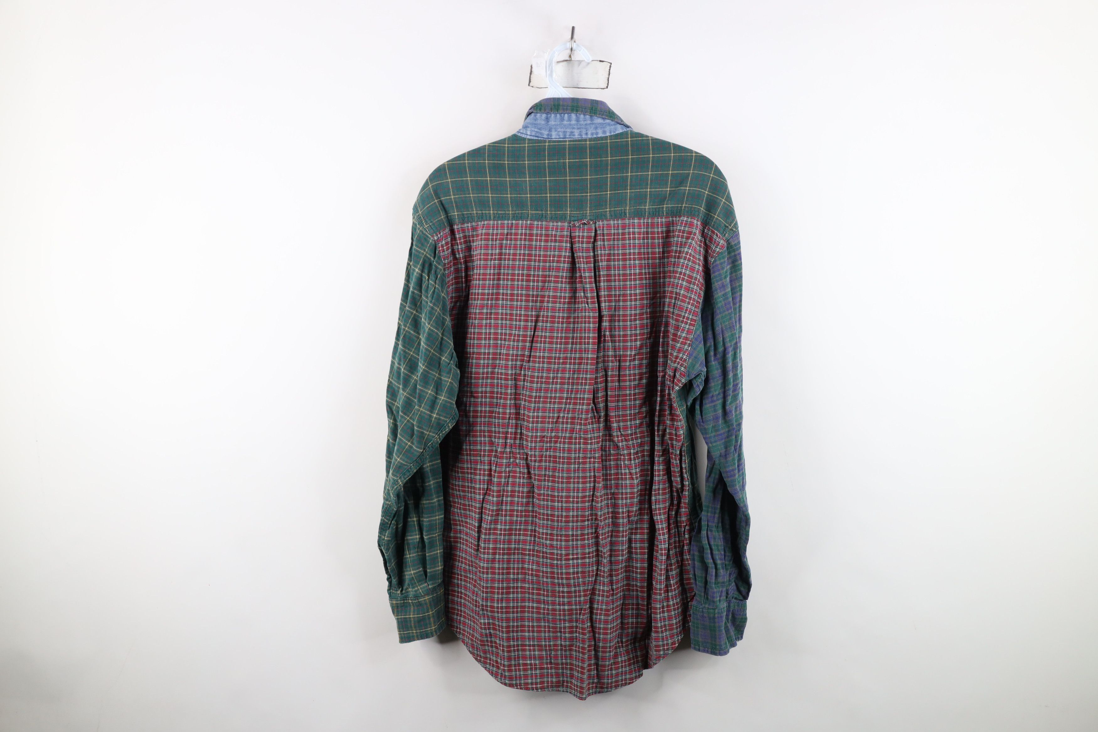 Vintage Vintage 90s Streetwear Cut and Sew Flannel Button Down Shirt Size US M / EU 48-50 / 2 - 10 Thumbnail