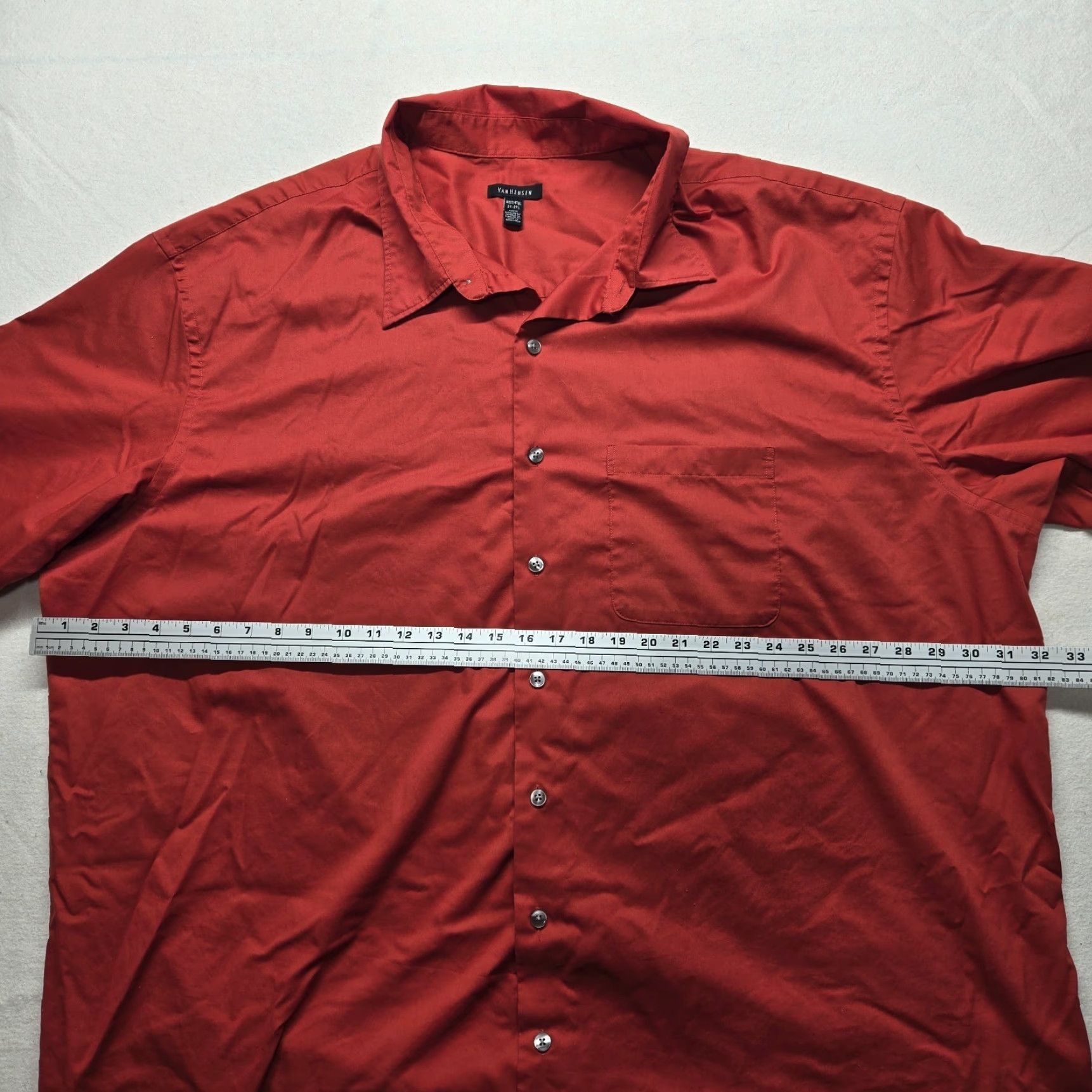 Van Heusen Van Heusen Shirt Orange Short Sleeve Button-Up Adult Men 4XLT Tall Size US XXL / EU 58 / 5 - 4 Thumbnail
