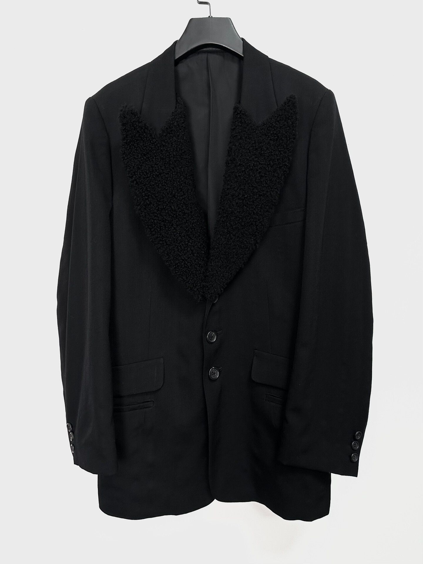 yohji yamamoto 93aw fur collar coat