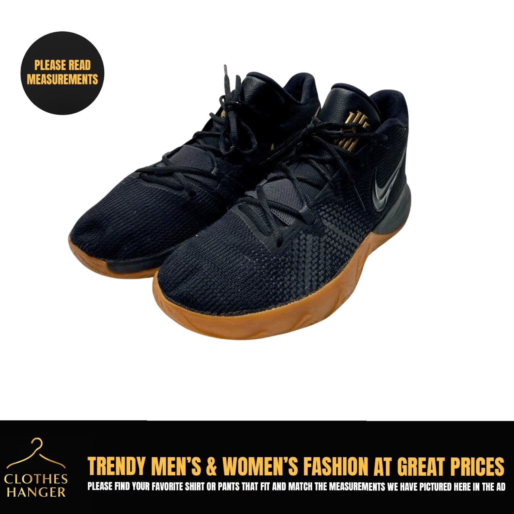 Nike Nike Kyrie Flytrap Sneakers AA7071-009 Mens 9 Black Basketball Athletic Size US 8 / EU 41 - 2 Thumbnail