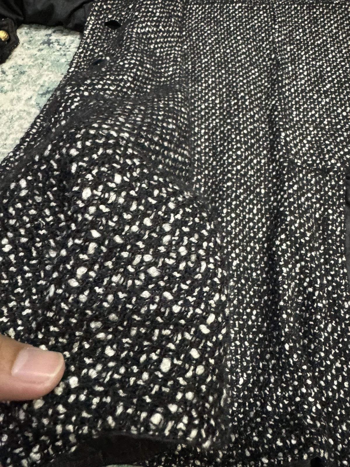 Chanel VINTAGE 1980s DISTRESSED CHANEL WAXED TWEED LINING JACKET Size L / US 10 / IT 46 - 14 Thumbnail