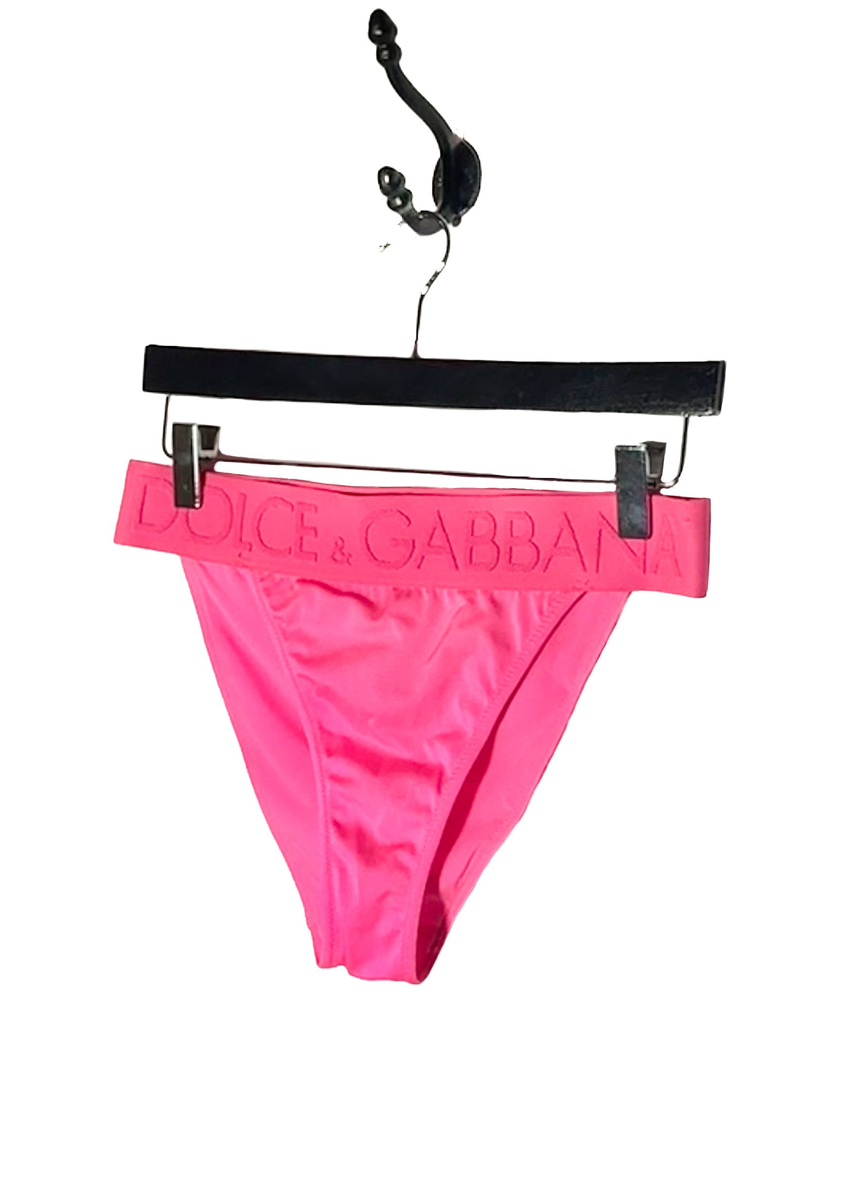 Dolce & Gabbana Dolce & Gabbana Hot Pink Logo Jacquard 2-Pieces Bikini Size ONE SIZE - 9 Thumbnail
