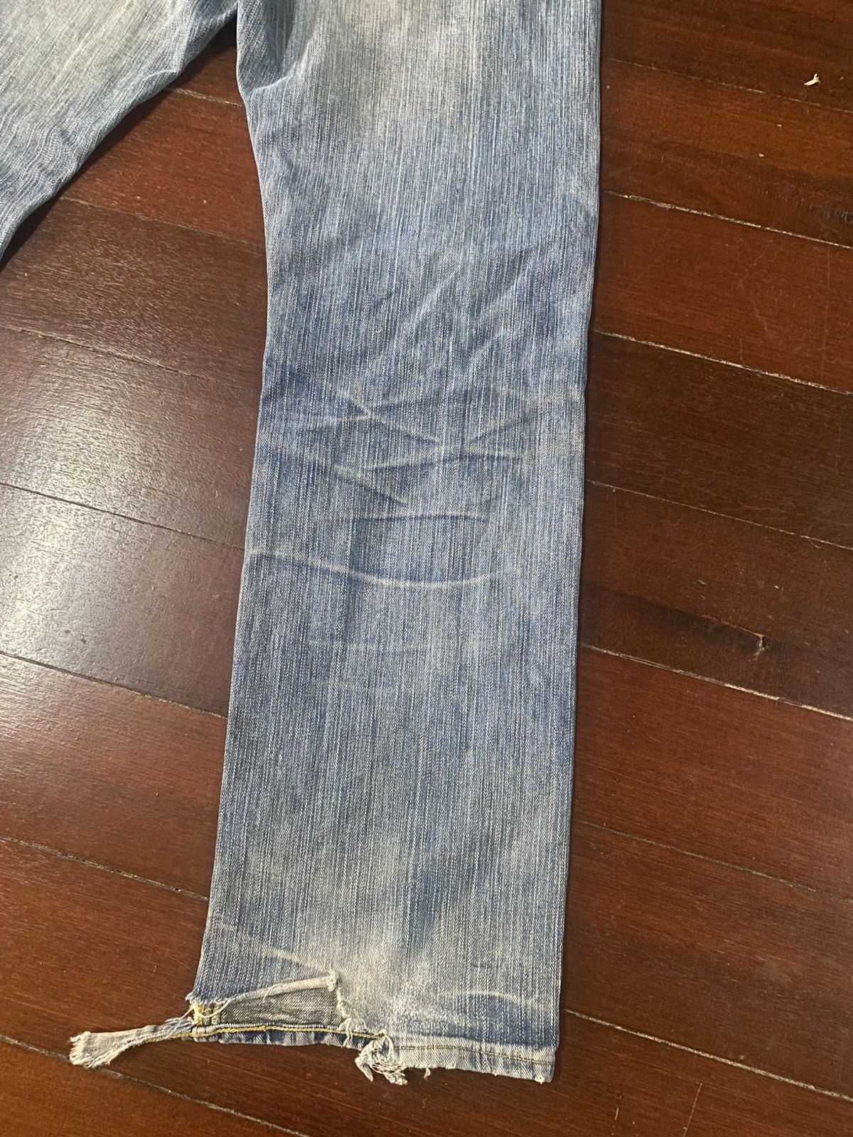 Lee Vintage Lee Distressed Faded ripped Denim Jeans flare Size US 36 / EU 52 - 10 Thumbnail