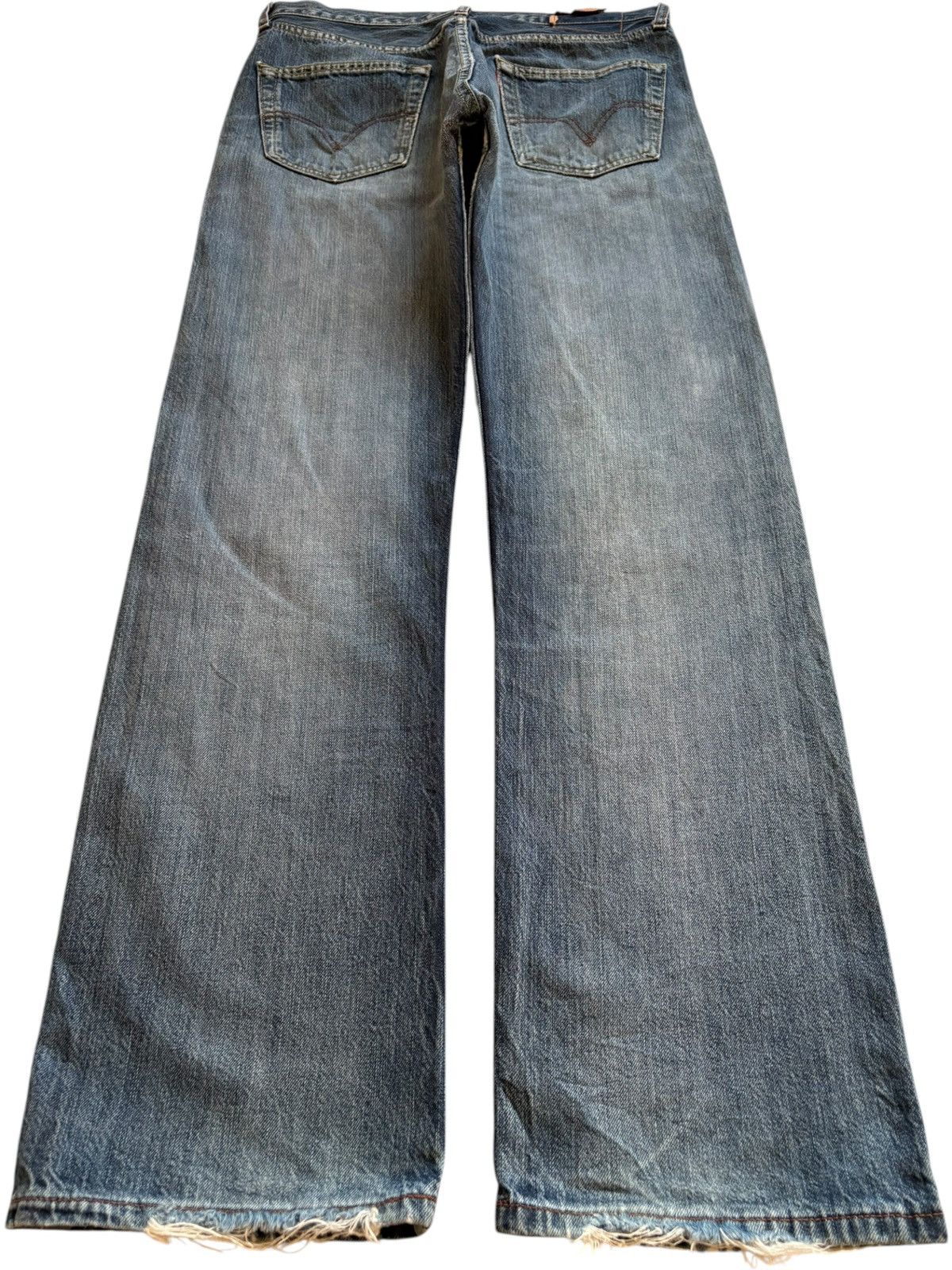 Levi's Vintage 90s Levis 501 Blue Wash Distressed Baggy Jeans Size US 32 / EU 48 - 2 Thumbnail