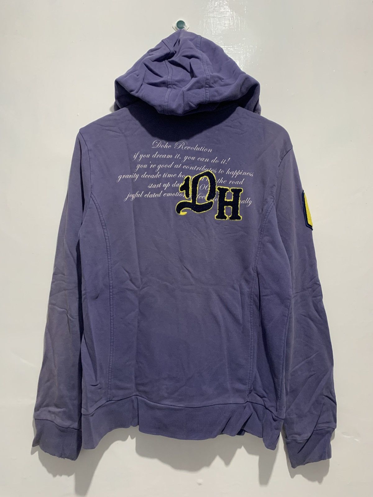 Japanese Brand Dohc Vintage Sunfaded Distressed Poem Zip Jacket Hoodie Size US L / EU 52-54 / 3 - 3 Thumbnail