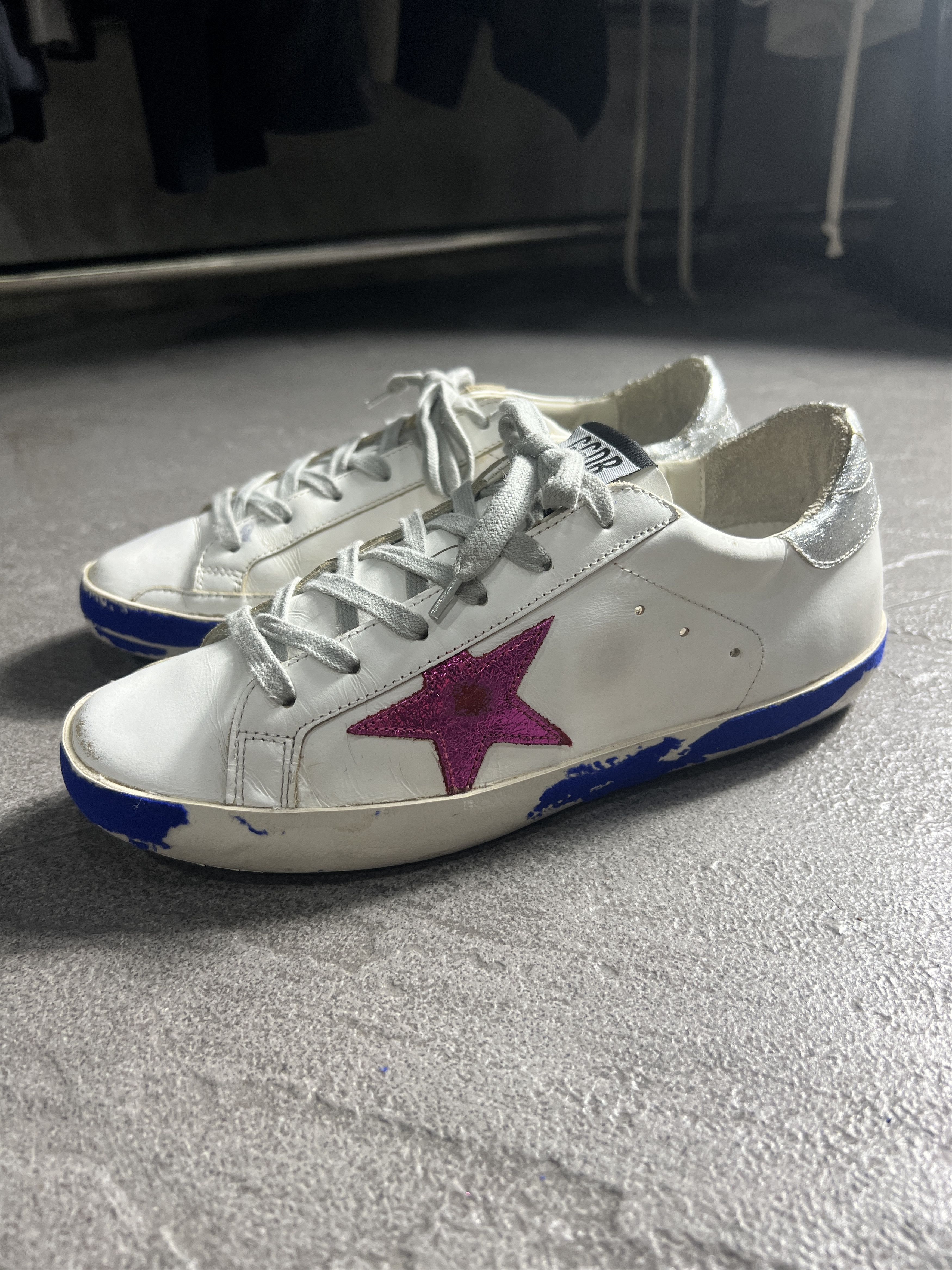 Golden Goose Golden Goose Superstar White Pink Star EU39 Distressed Size US 9 / IT 39 - 3 Thumbnail