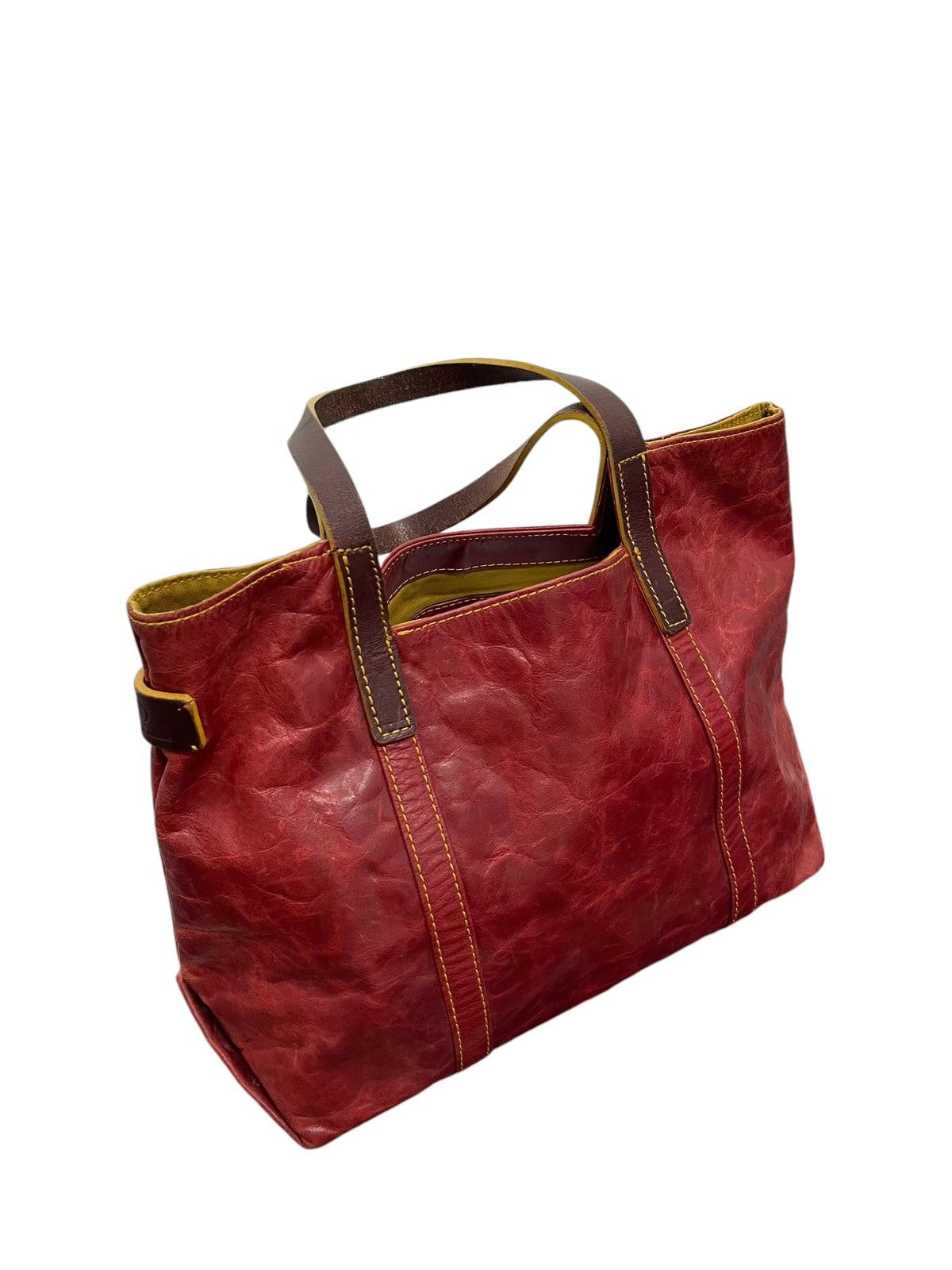 Genuine Leather Full Leather Pelle Borsa Burgundy Tote Bag 1🟩0 Size ONE SIZE - 5 Thumbnail