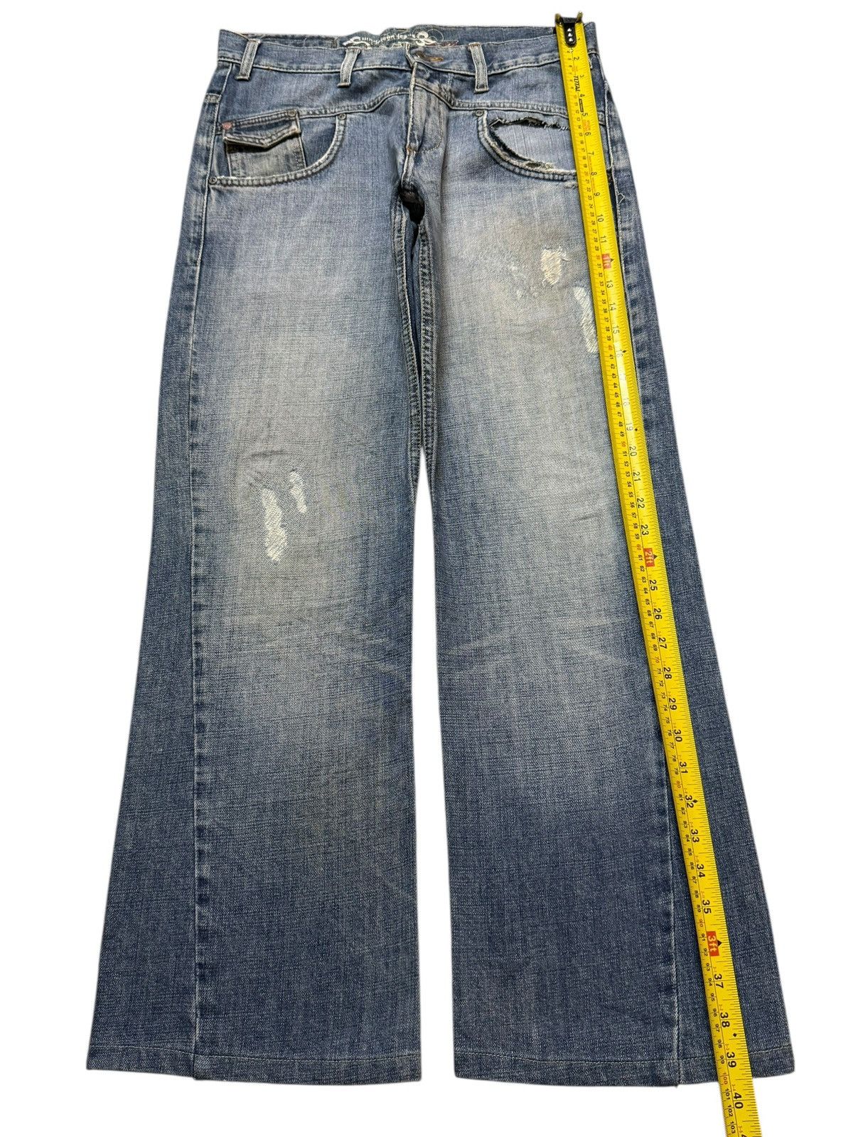 14th Addiction Vintage Y2K Japanese Brand Blue Faded Wash Spiral Leg Baggy Size US 31 - 11 Thumbnail
