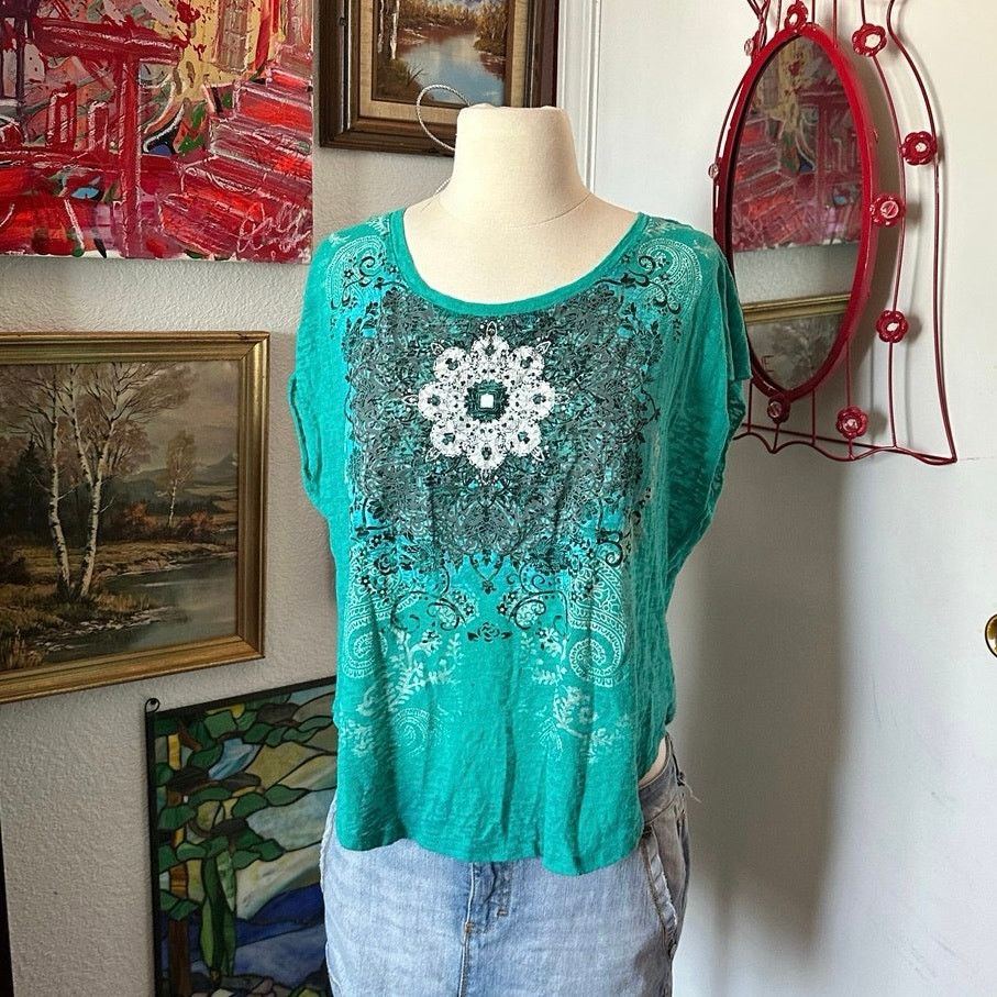 Other belle de four turquoise bohemian shirt Size L / US 10 / IT 46 - 1 Thumbnail