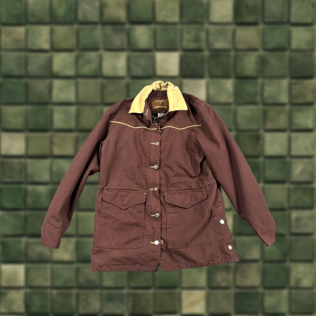 Walls VINTAGE Walls Chore Jacket West/Cotton Workwear XS Brown Jacket Mens Regular Overcoat Zip/Snap Pockets Size US XS / EU 42 / 0 - 1 Thumbnail